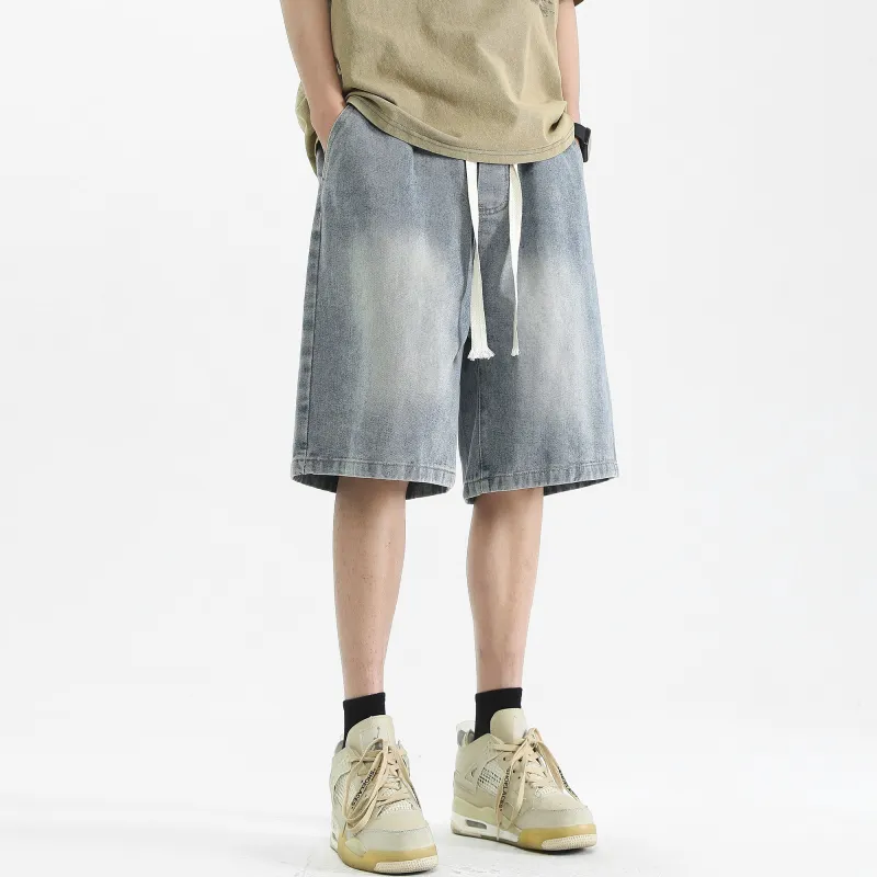 Ghost Mask Denim Shorts Unisex-23