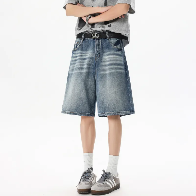 Ghost Mask Denim Shorts Unisex-2