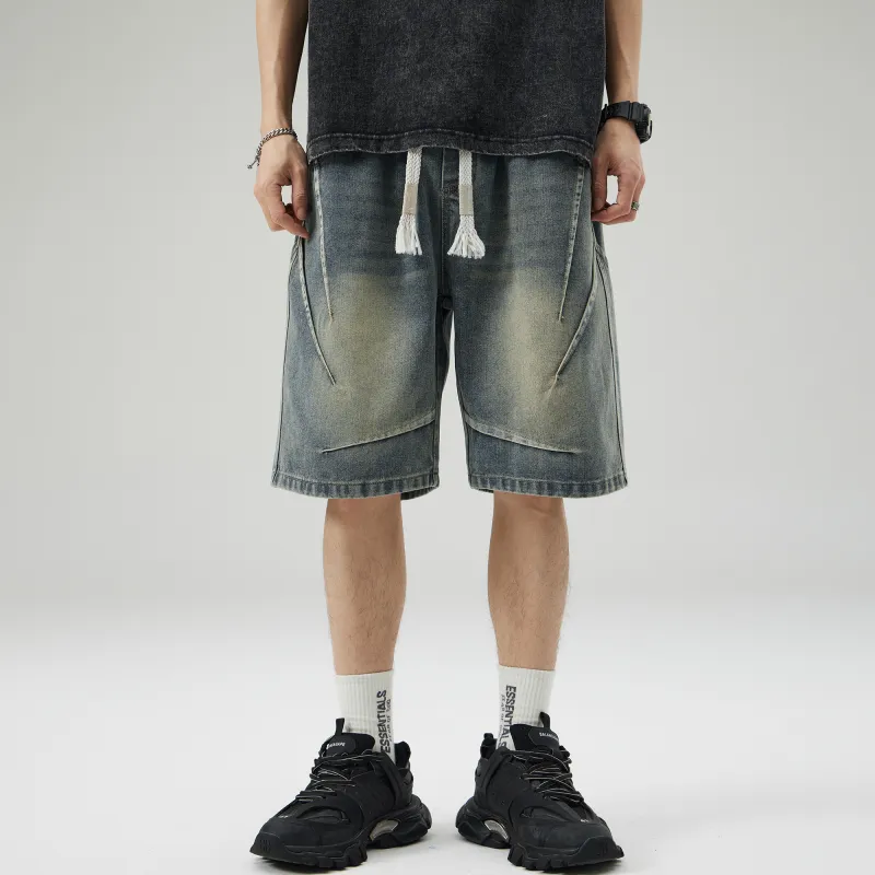 Ghost Mask Denim Shorts Unisex-8