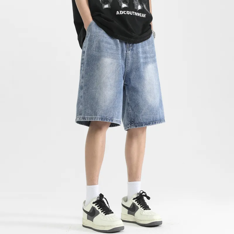 Ghost Mask Denim Shorts Unisex-2