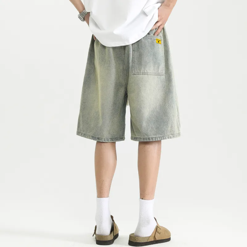 Ghost Mask Denim Shorts Unisex-3
