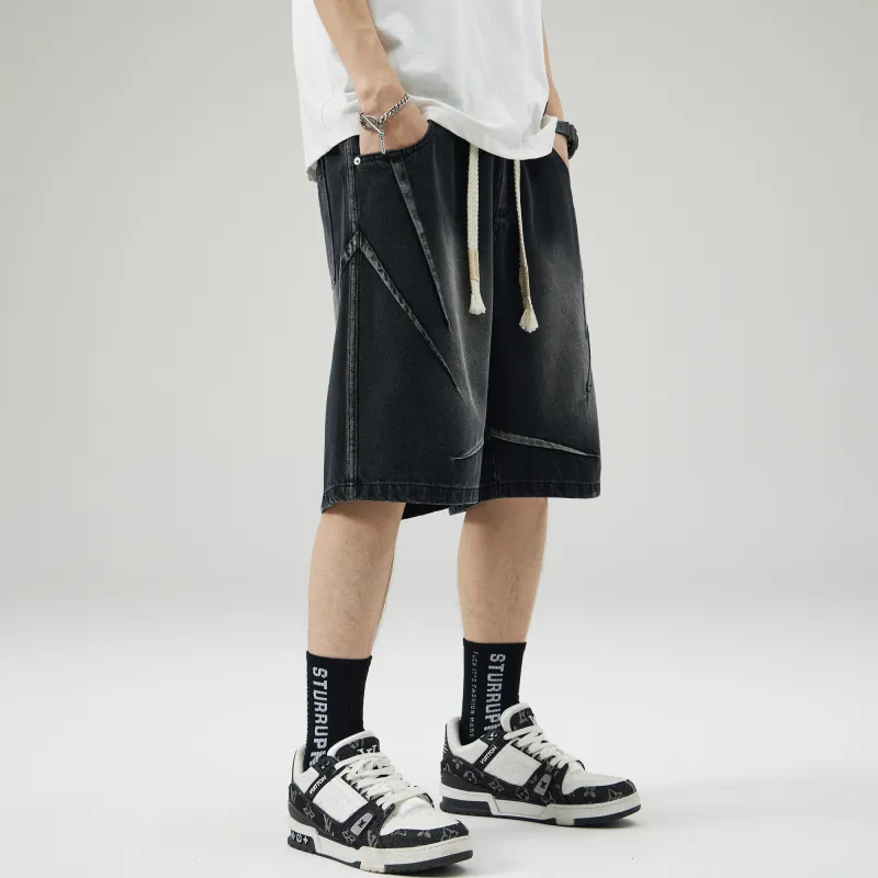 Ghost Mask Denim Shorts Unisex-4