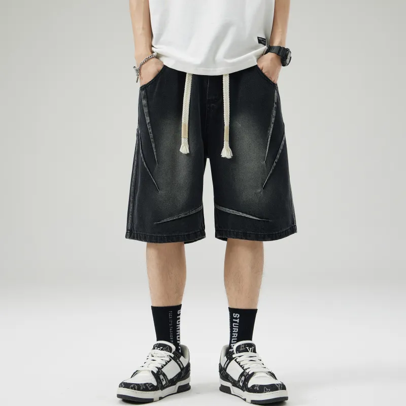 Ghost Mask Denim Shorts Unisex-2