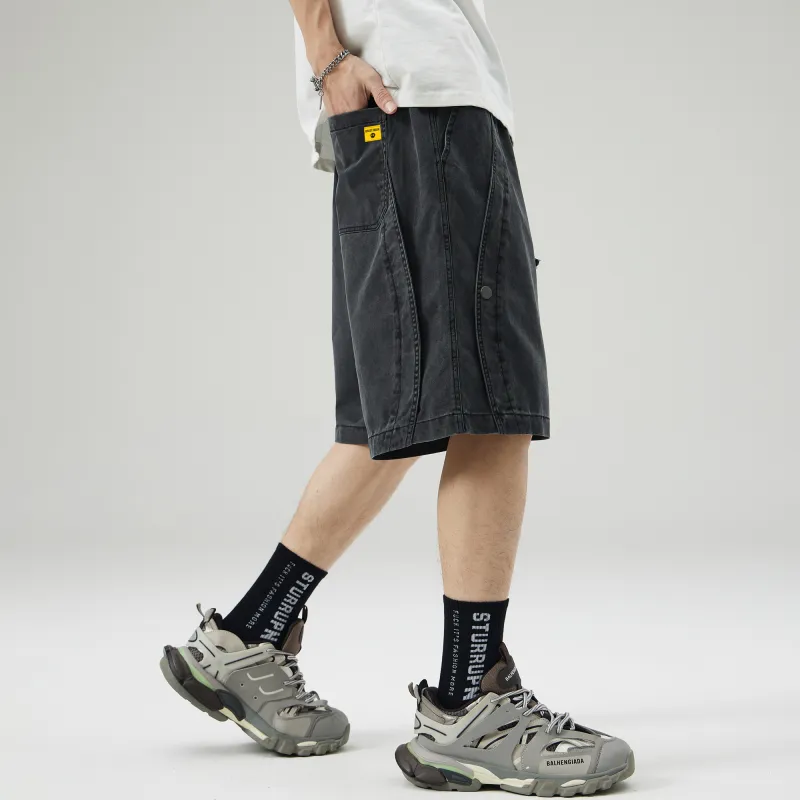 Ghost Mask Denim Shorts Unisex-9
