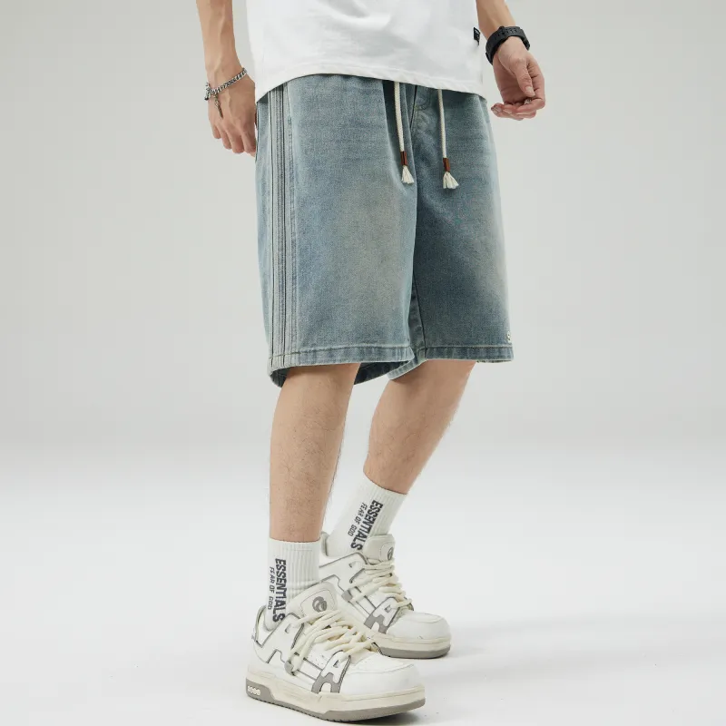 Ghost Mask Denim Shorts Unisex-8