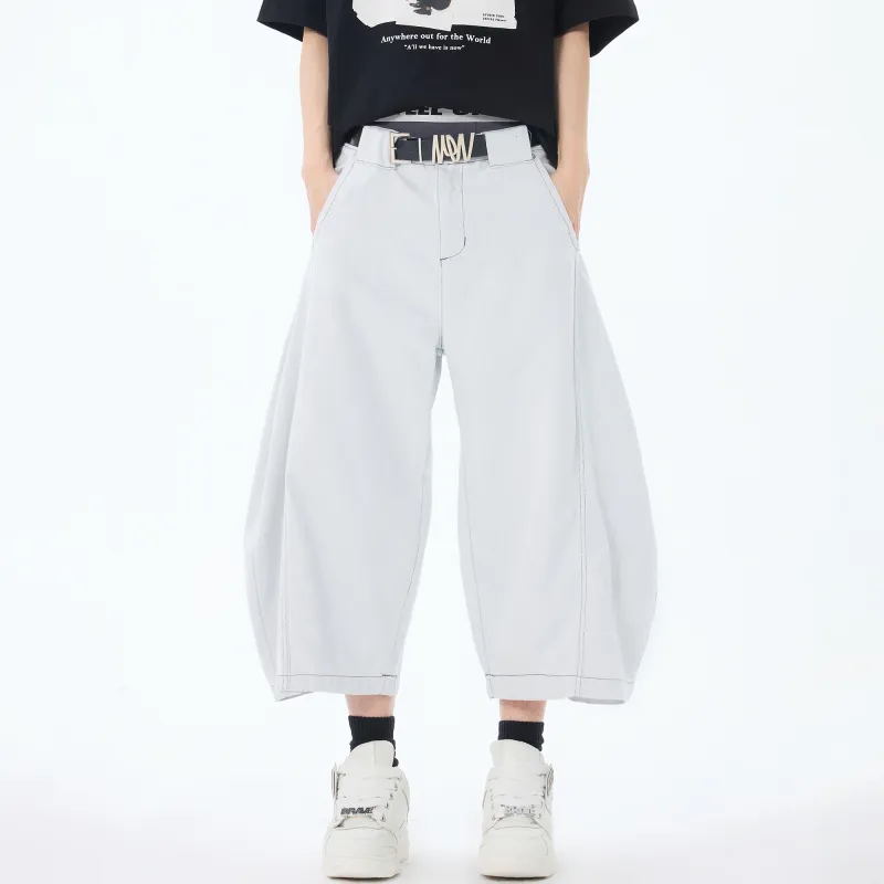Ghost Mask Denim Shorts Unisex-14