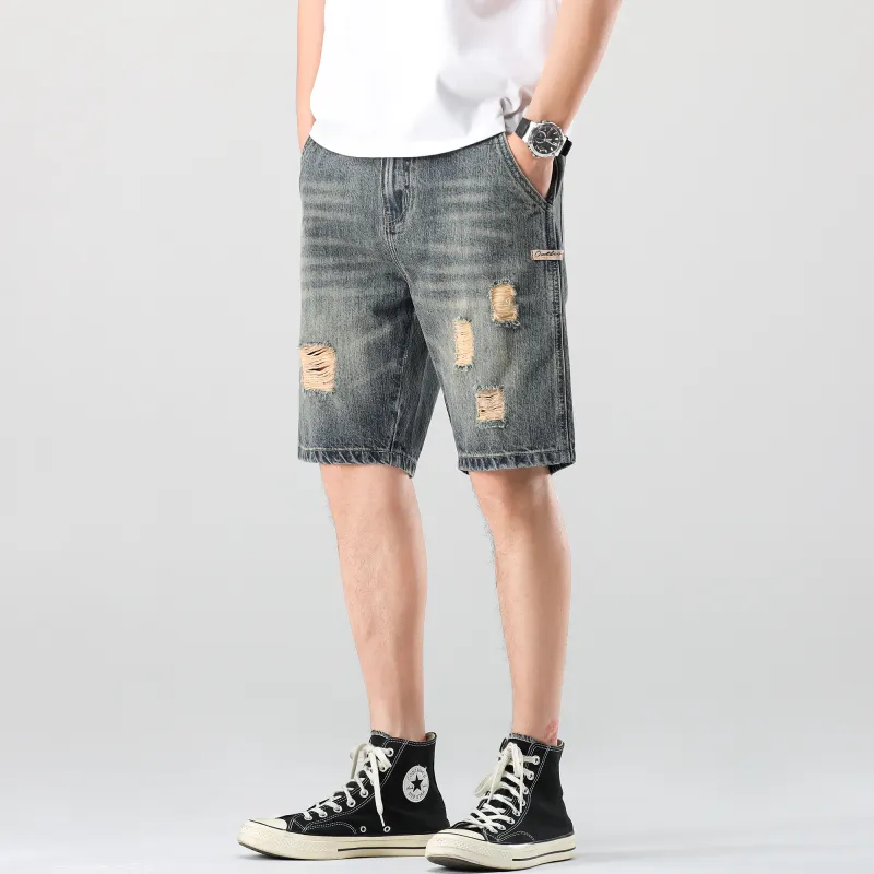 Ghost Mask Denim Shorts Unisex Nostalgic Blue-3