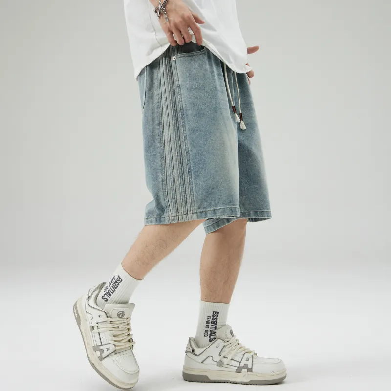 Ghost Mask Denim Shorts Unisex-9