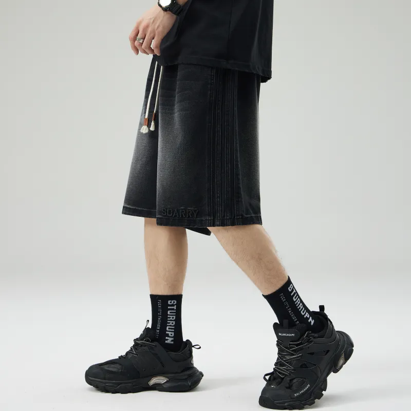 Ghost Mask Denim Shorts Unisex-4
