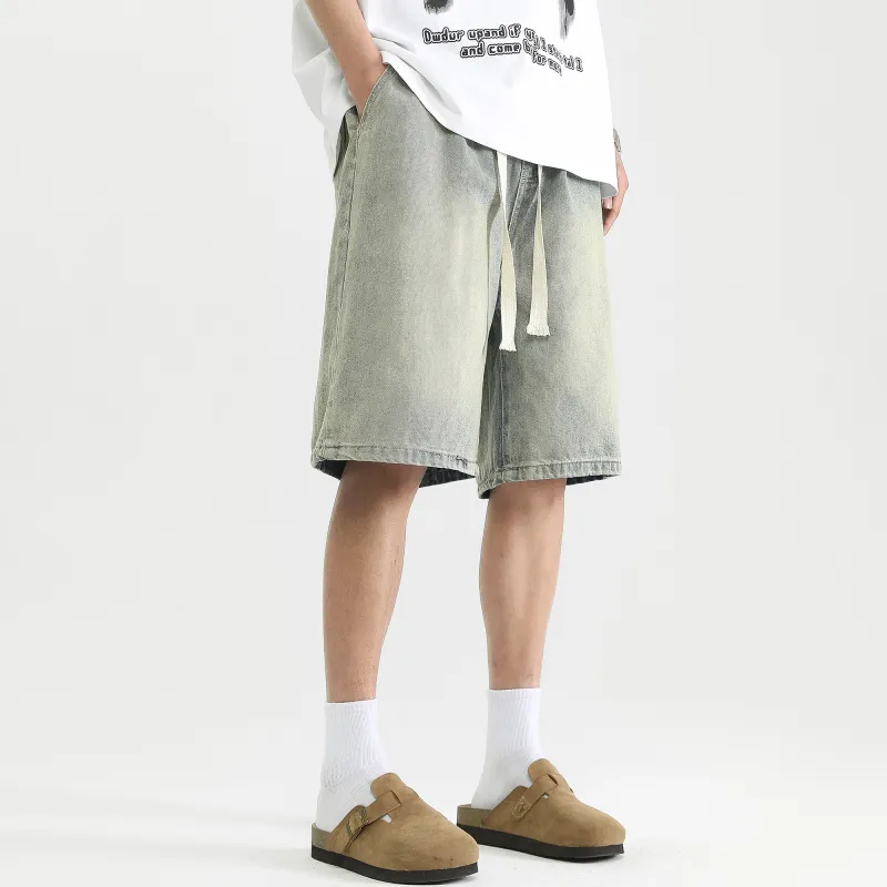 Ghost Mask Denim Shorts Unisex-5