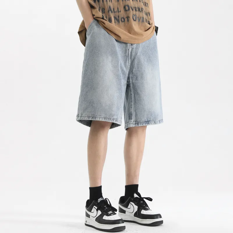 Ghost Mask Denim Shorts Unisex-11