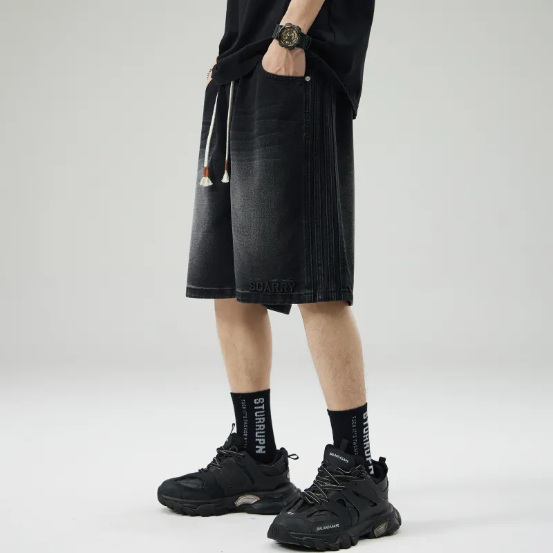 Ghost Mask Denim Shorts Unisex-3