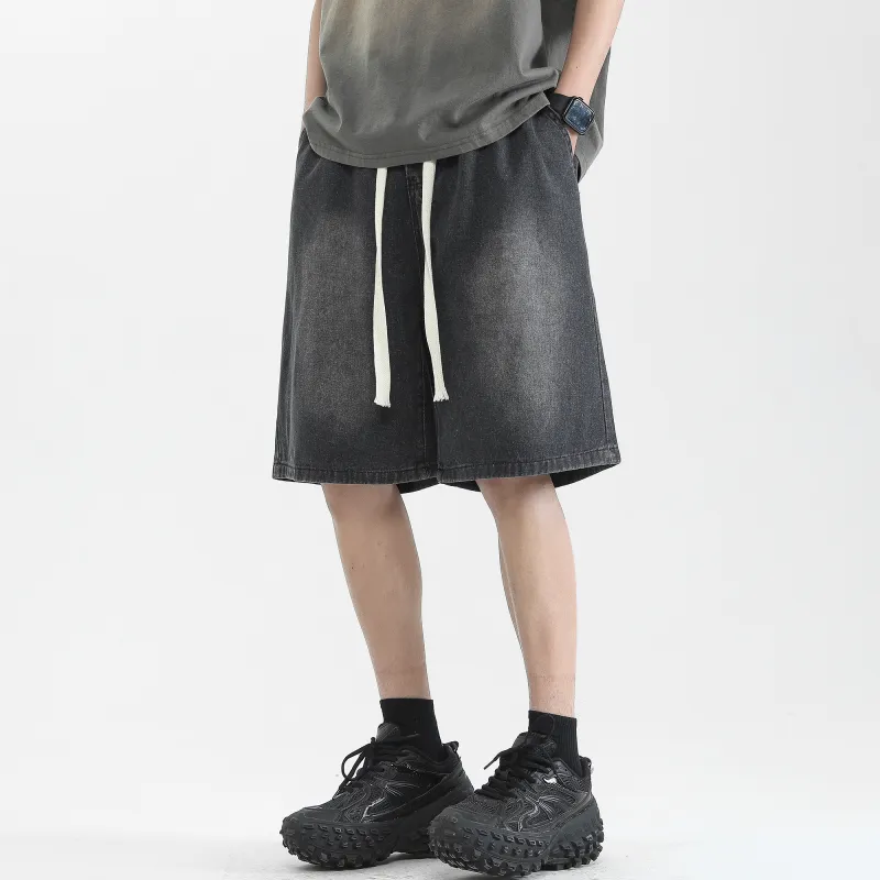 Ghost Mask Denim Shorts Unisex-16