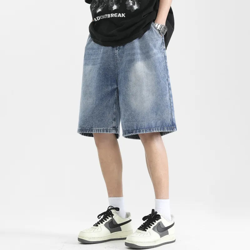 Ghost Mask Denim Shorts Unisex-4
