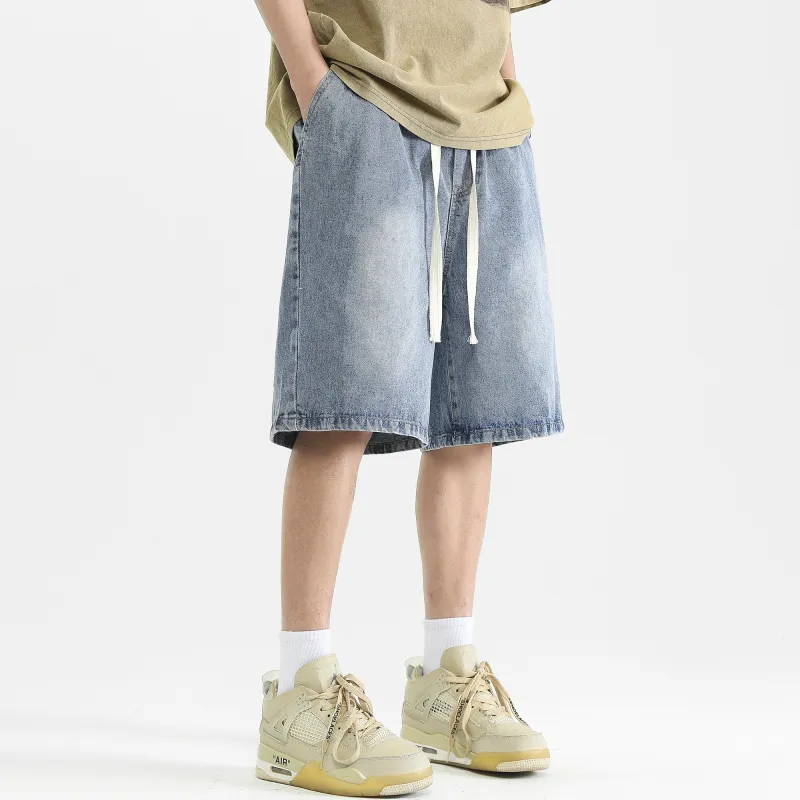 Ghost Mask Denim Shorts Unisex-11
