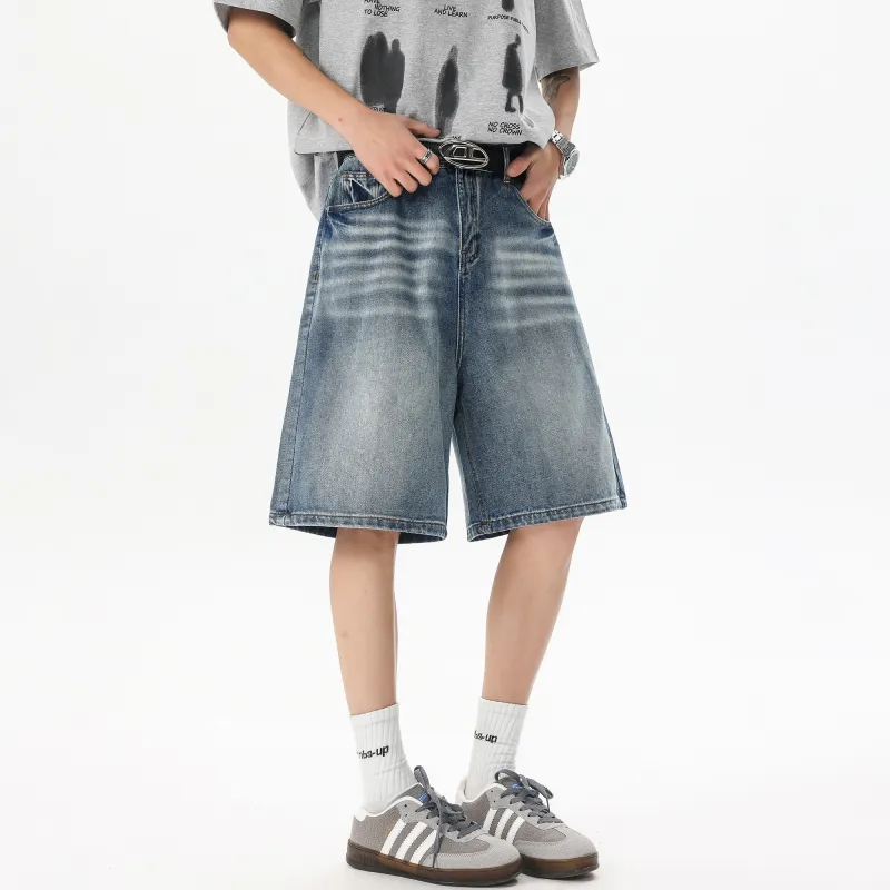 Ghost Mask Denim Shorts Unisex-4