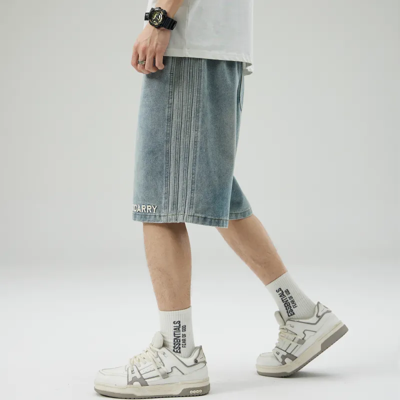 Ghost Mask Denim Shorts Unisex-11