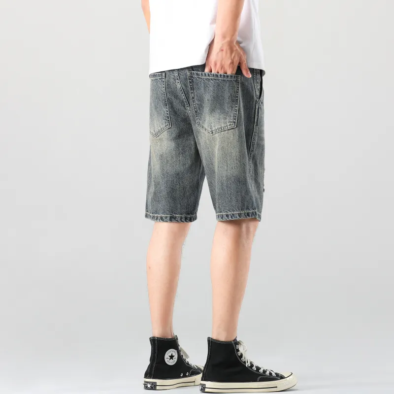 Ghost Mask Denim Shorts Unisex Nostalgic Blue-4