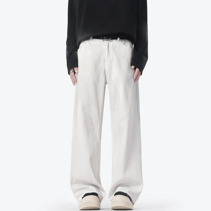 Ghost Mask Casual Pants Unisex Ecru-3