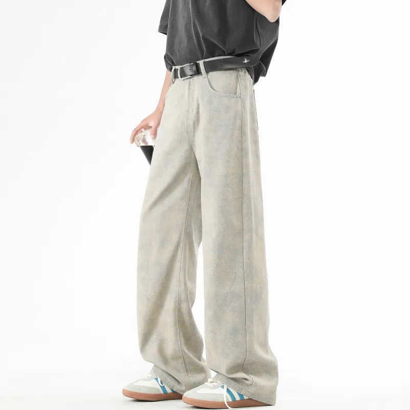 Classic Jeans Style Unisex Khaki Gray Tone-12