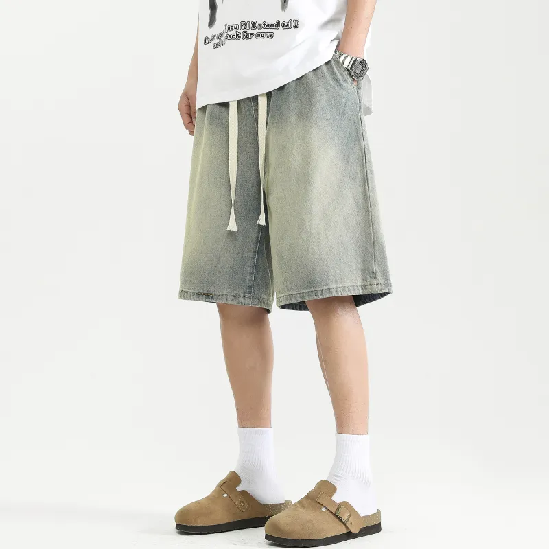 Ghost Mask Denim Shorts Unisex-4