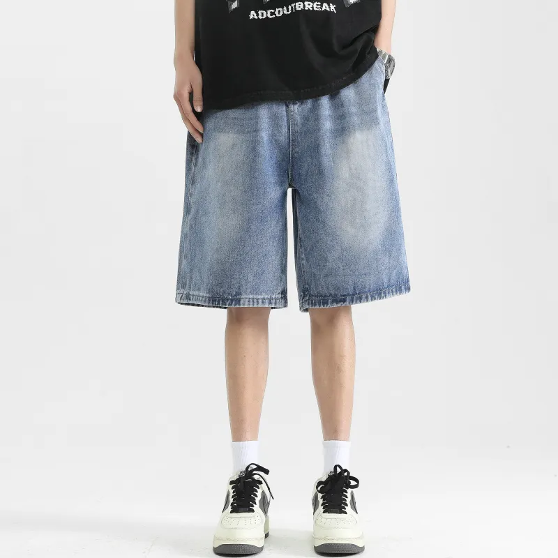 Ghost Mask Denim Shorts Unisex-3