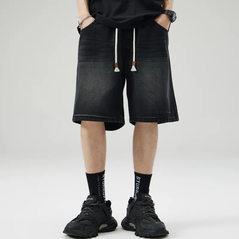 Ghost Mask Denim Shorts Unisex-2