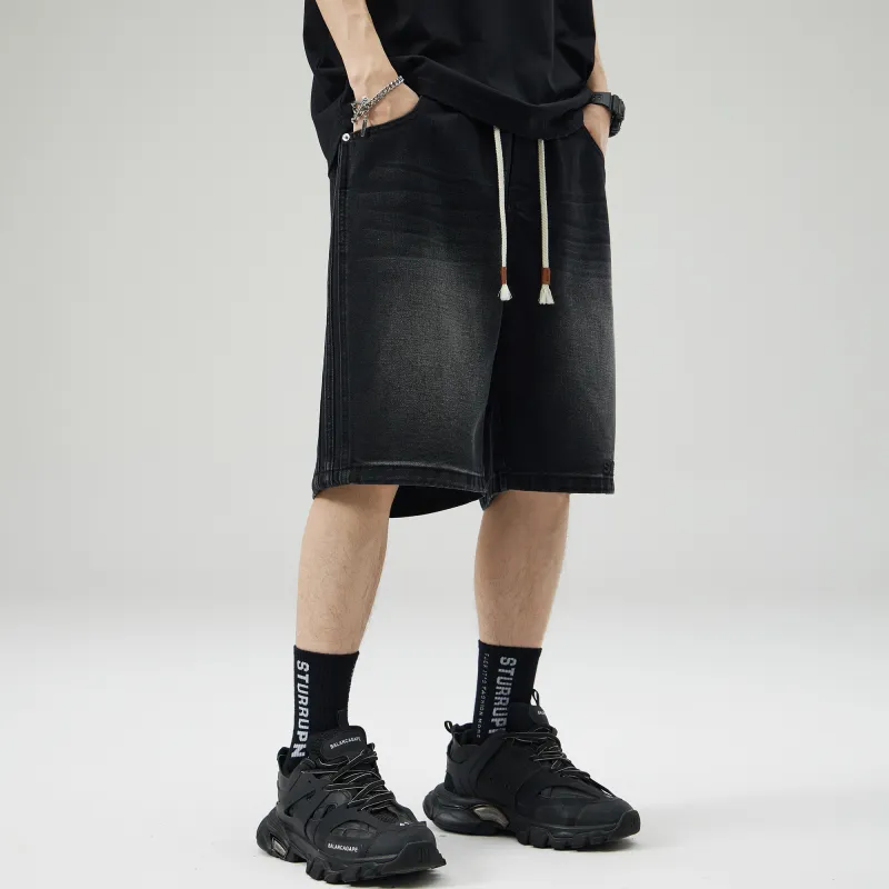 Ghost Mask Denim Shorts Unisex-5