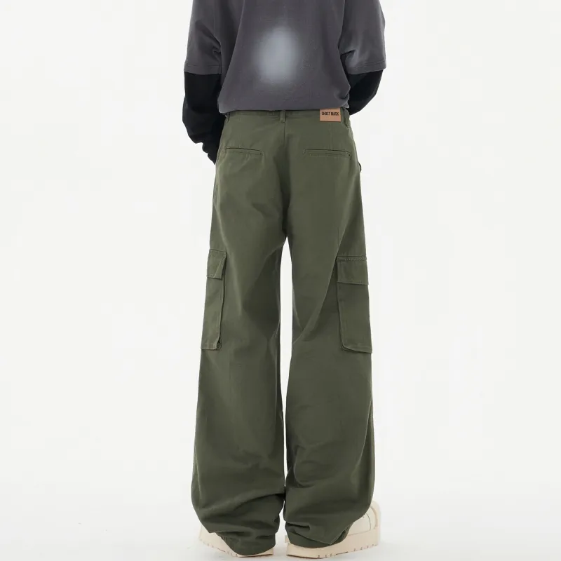 Ghost Mask Casual Pants Unisex Dark Wheat-4