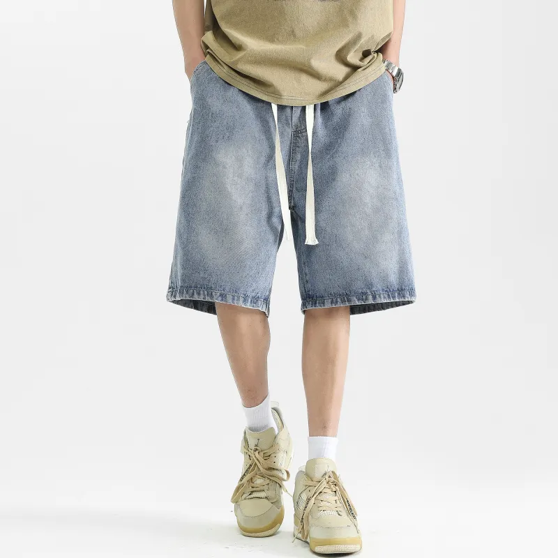 Ghost Mask Denim Shorts Unisex-8