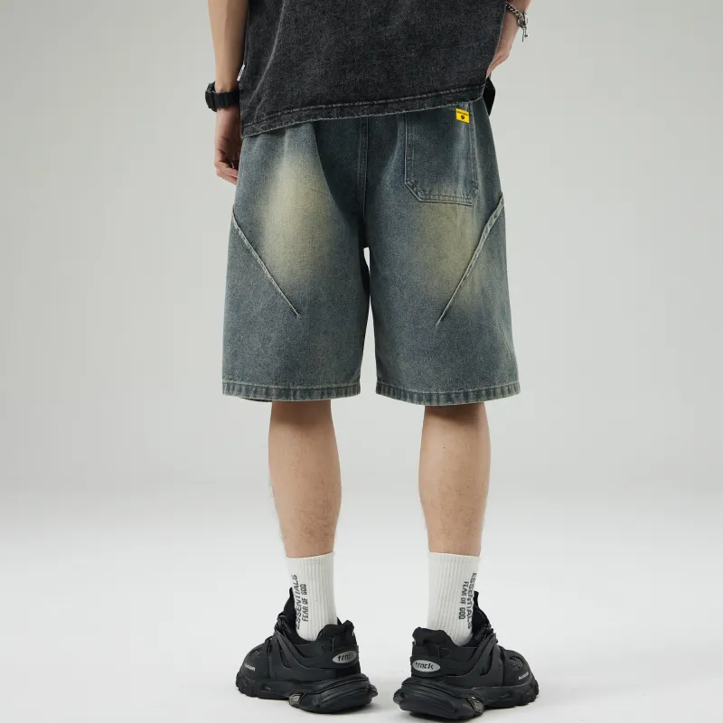 Ghost Mask Denim Shorts Unisex-10