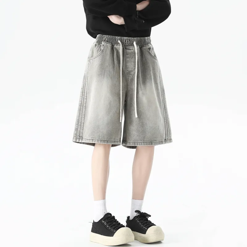 Ghost Mask Denim Shorts Unisex-4