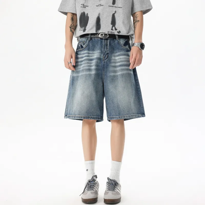 Ghost Mask Denim Shorts Unisex-3