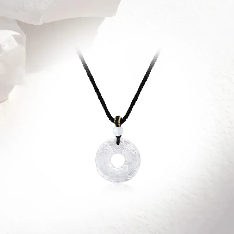 Love Link Natural Chalcedony Jade Necklaces Unisex-2