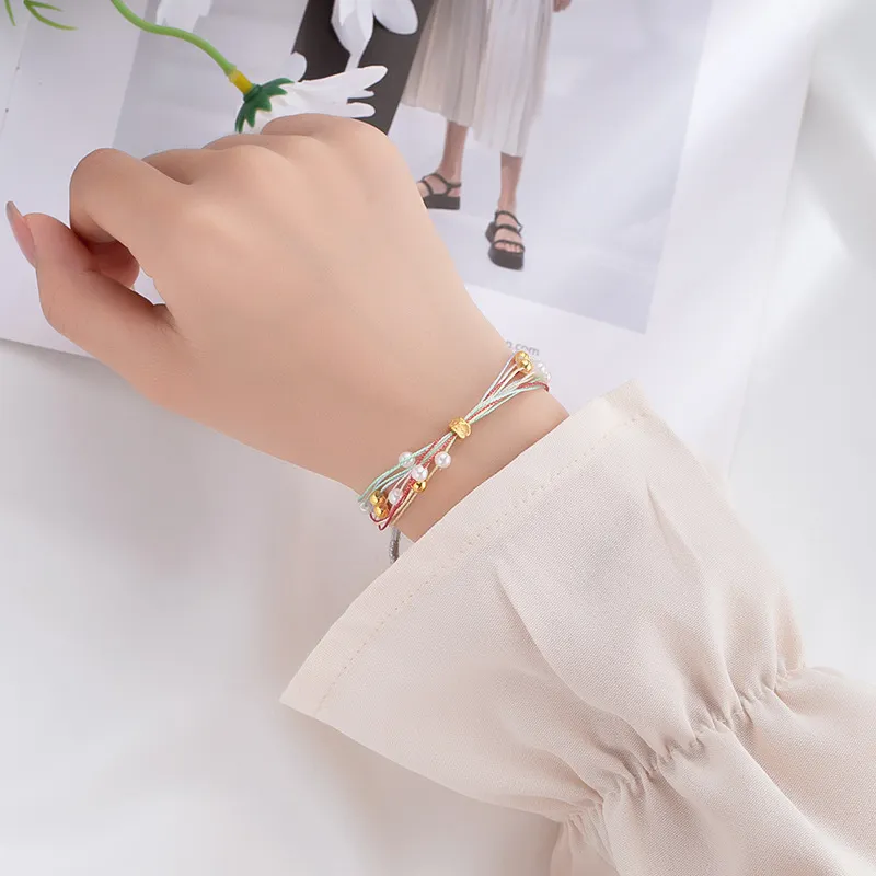 Love Link Alloy Rope Bracelets Women's-2