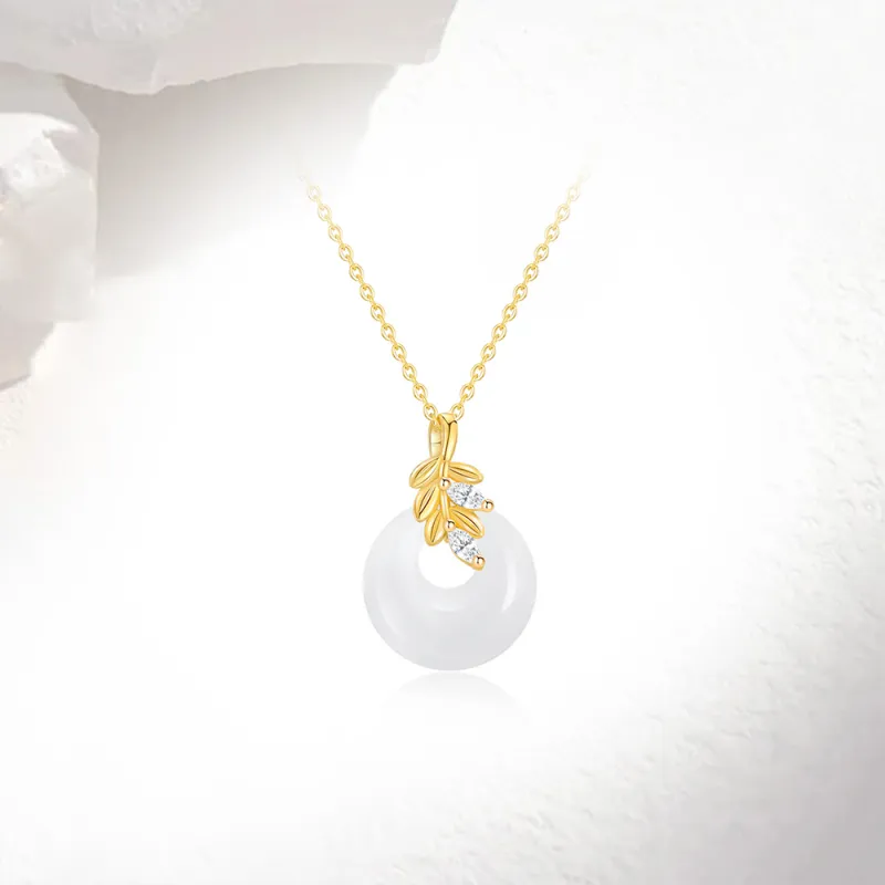 Love Link Chalcedony Jade Necklaces Women's-3
