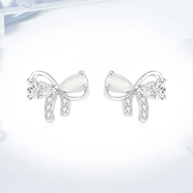 Love Link 999 Fine Silver Stud Earrings Women's-1