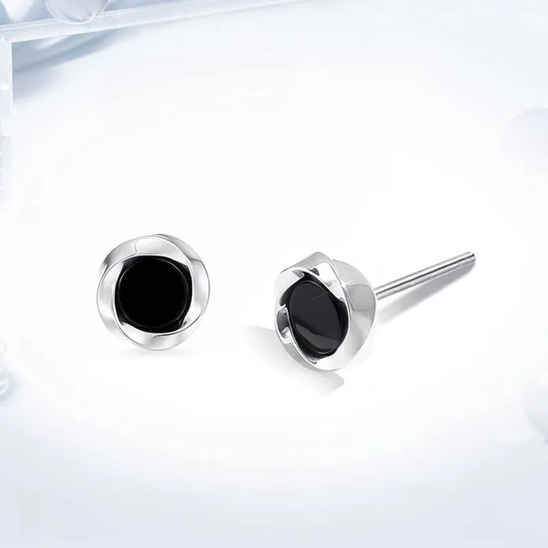 Love Link 925 Sterling Silver Stud Earrings Unisex-2