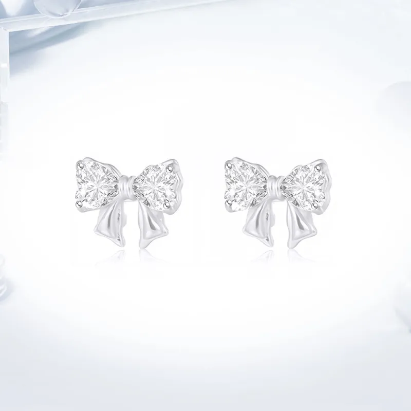 Love Link 999 Fine Silver Stud Earrings Women's-1