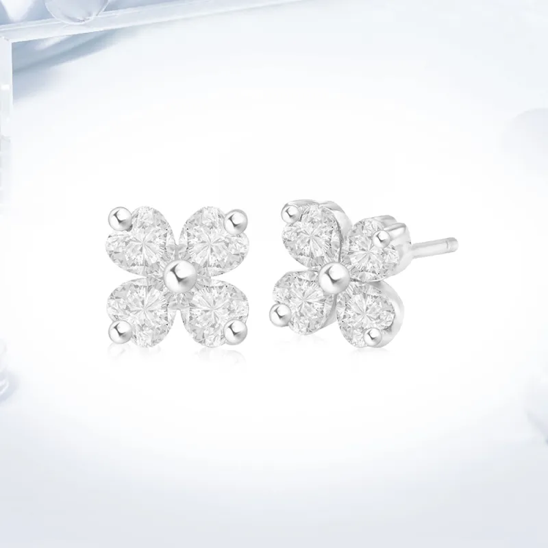 Love Link 925 Sterling Silver Stud Earrings Women's-1