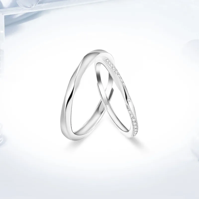 Love Link 925 Sterling Silver Rings Unisex-2
