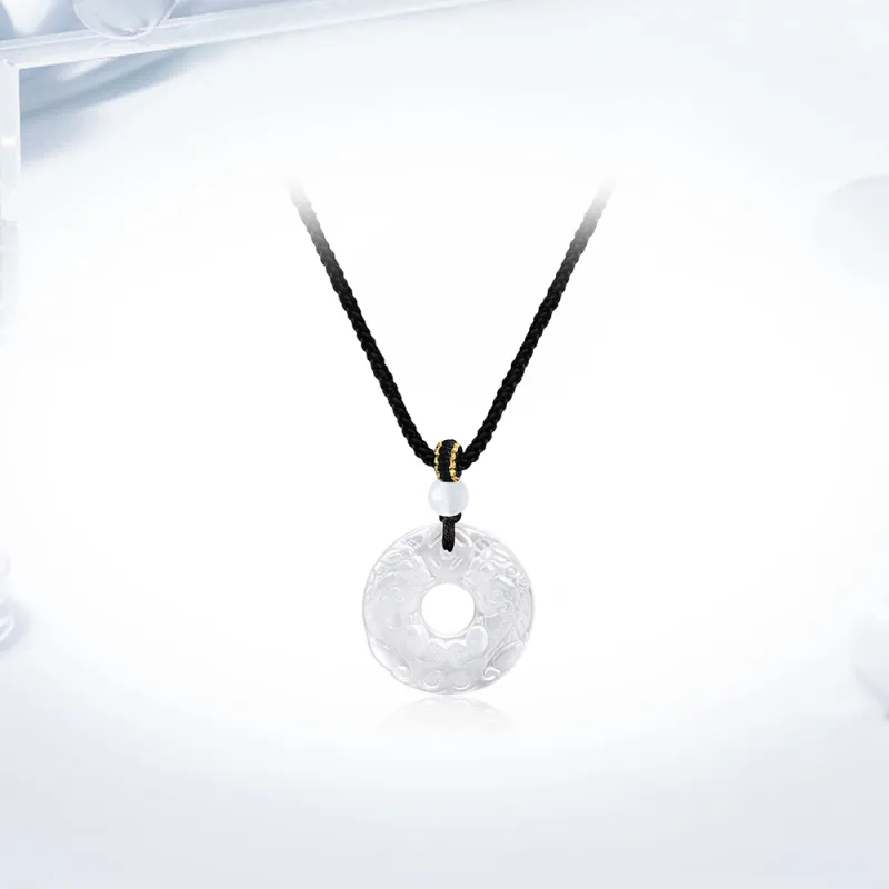Love Link Natural Chalcedony Jade Necklaces Unisex-1