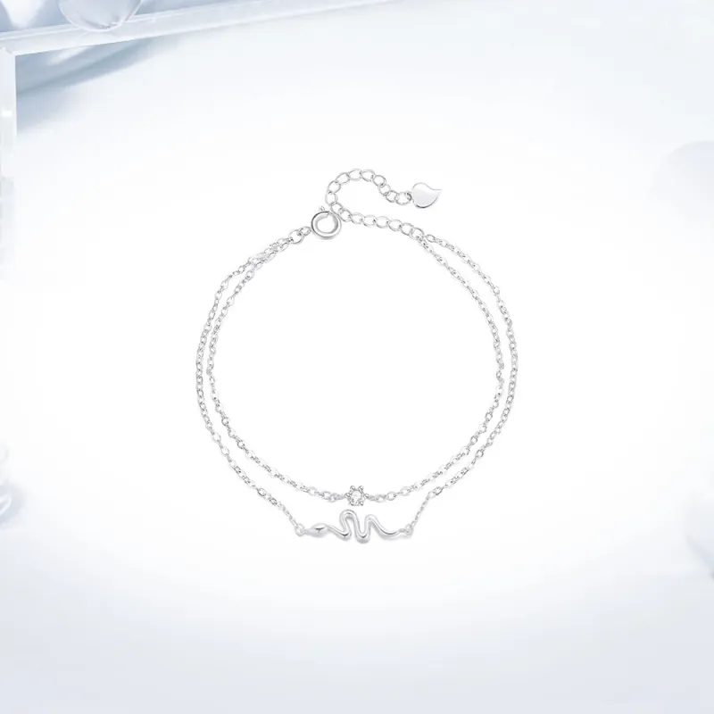 Love Link 925 Sterling Silver Bracelets Women's-5