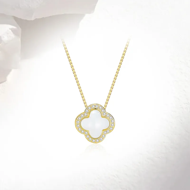 Love Link Chalcedony Jade Necklaces Women's-3