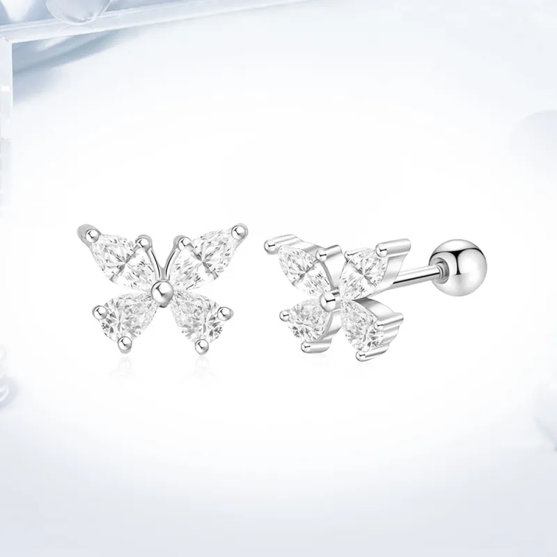 Love Link 999 Fine Silver Stud Earrings Women's-1