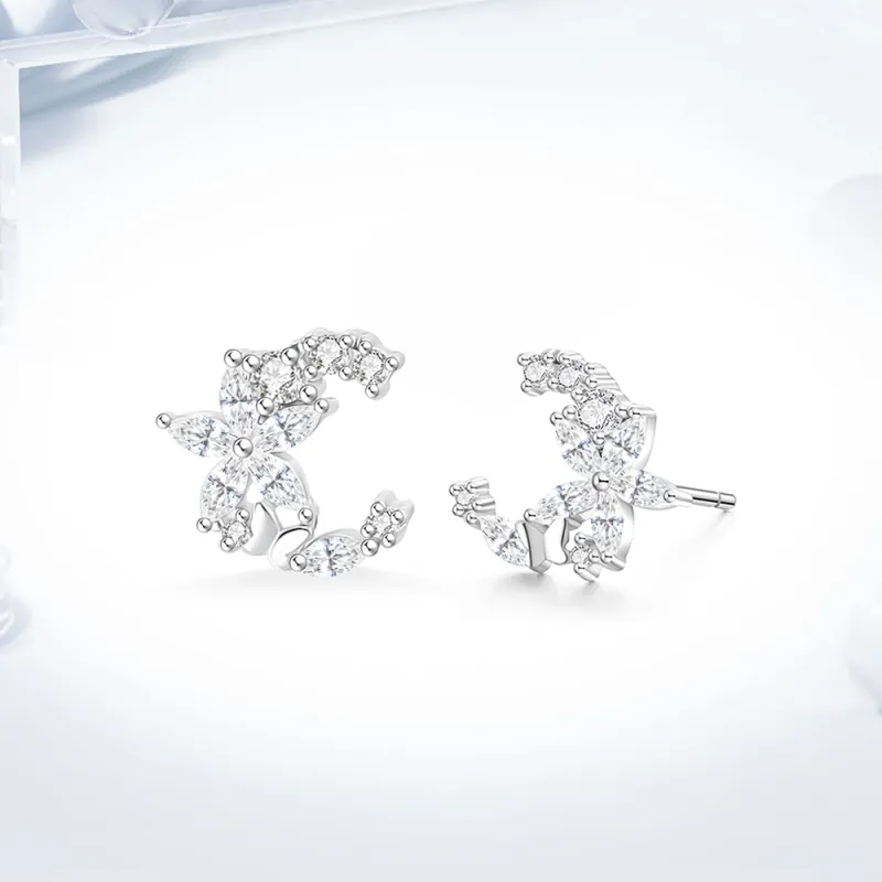 Love Link 999 Fine Silver Stud Earrings Women's-1