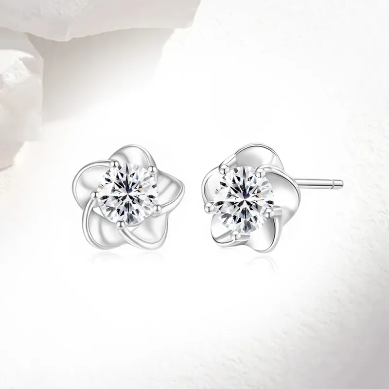 Love Link 925 Sterling Silver Stud Earrings Women's-1
