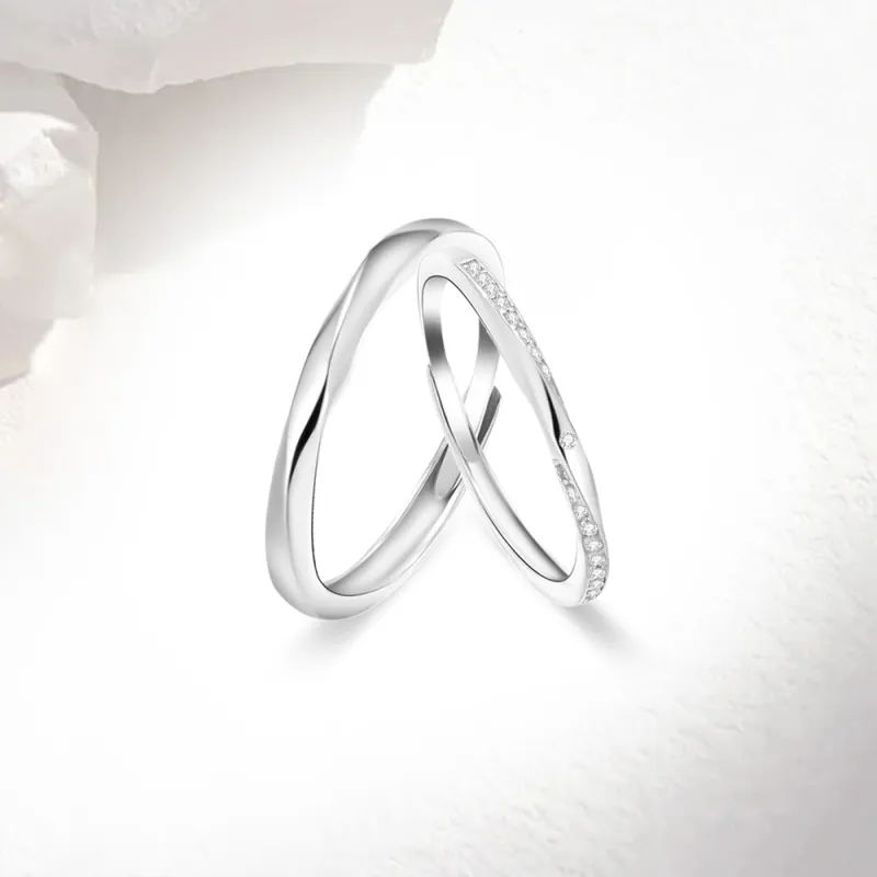 Love Link 925 Sterling Silver Rings Unisex-1