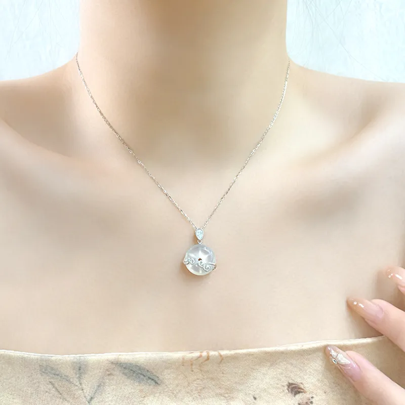 Love Link Chalcedony Necklaces Women's-3