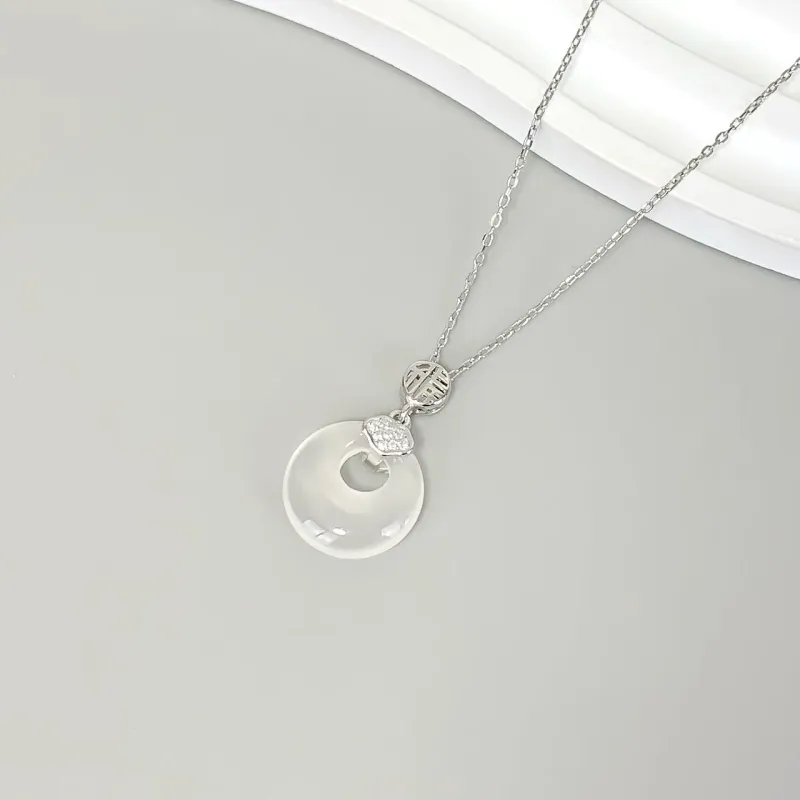 Love Link Processing Chalcedony Necklaces Women's-10